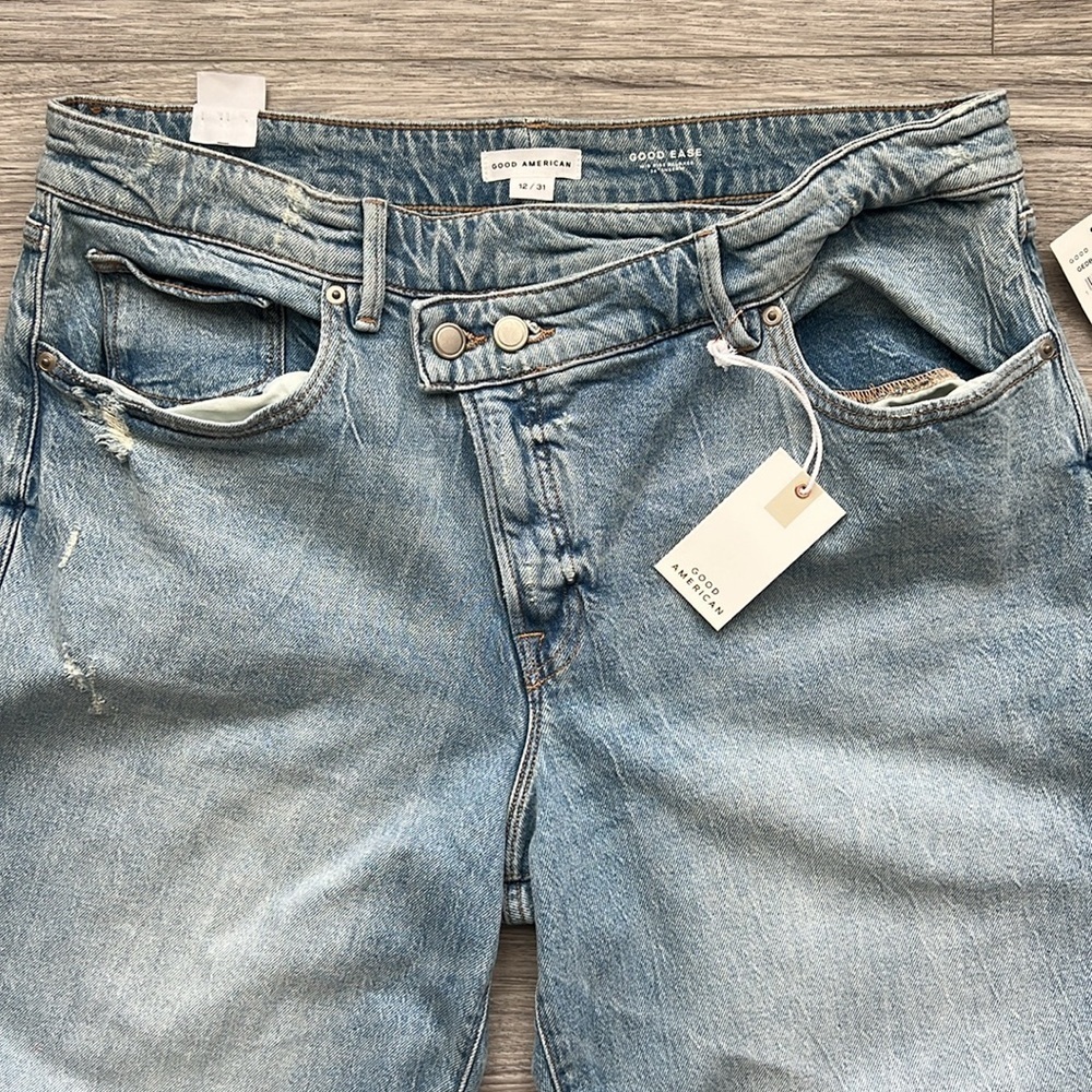 Good American Classic Blue Wide-Leg Jeans - Picture 2 of 12
